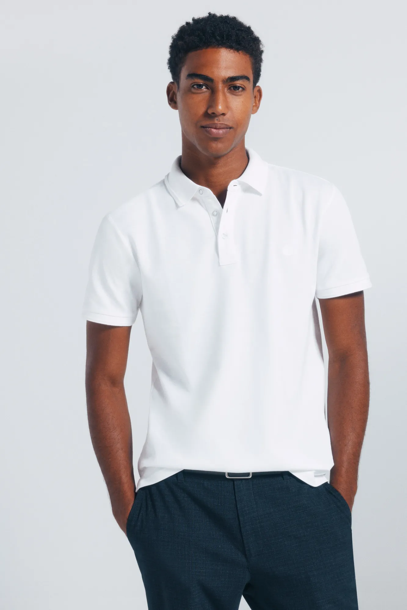 Online Springfield Polo piqué coupe slim blanc