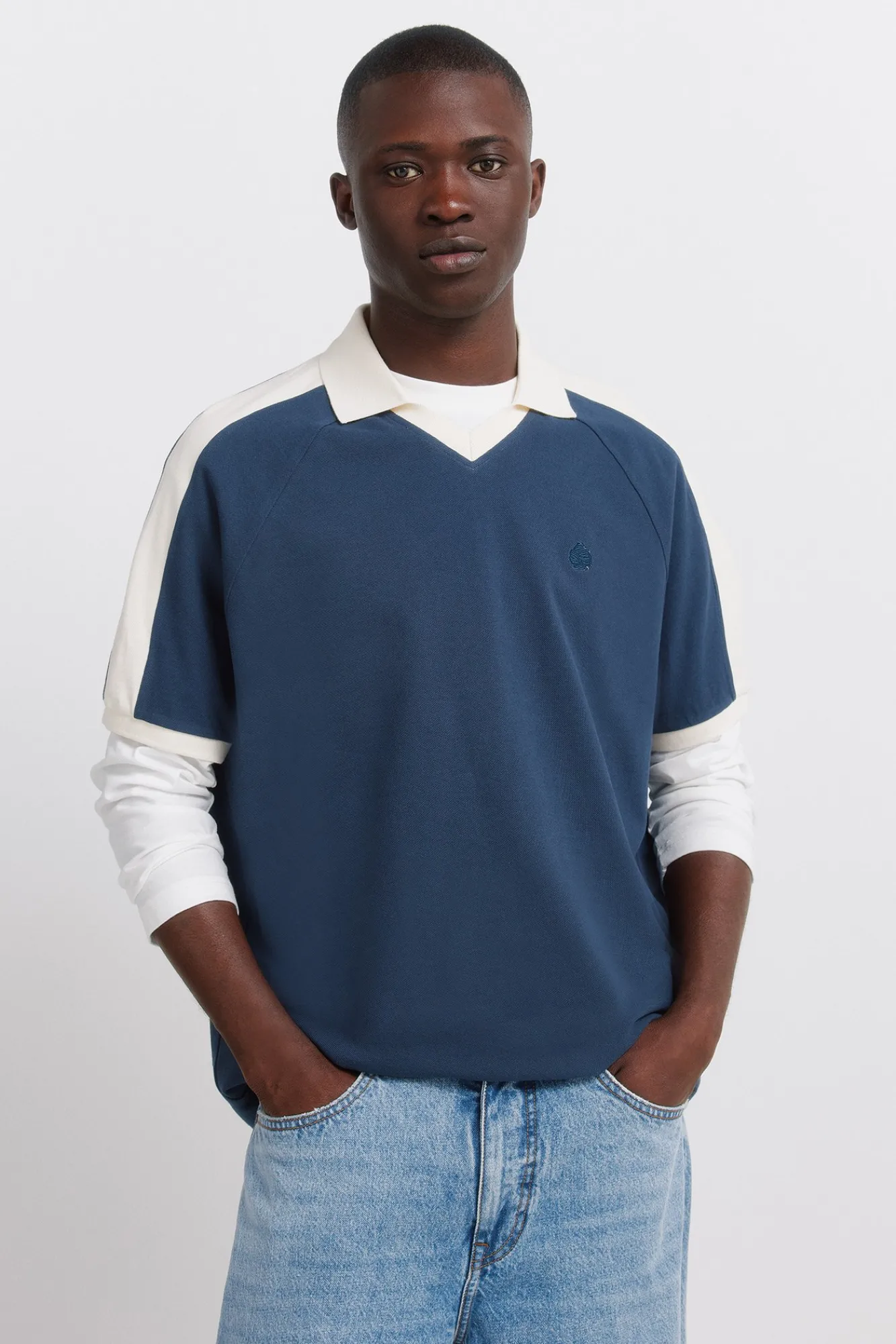 Sale Springfield Polo piqué sport à contraste regular fit bleu