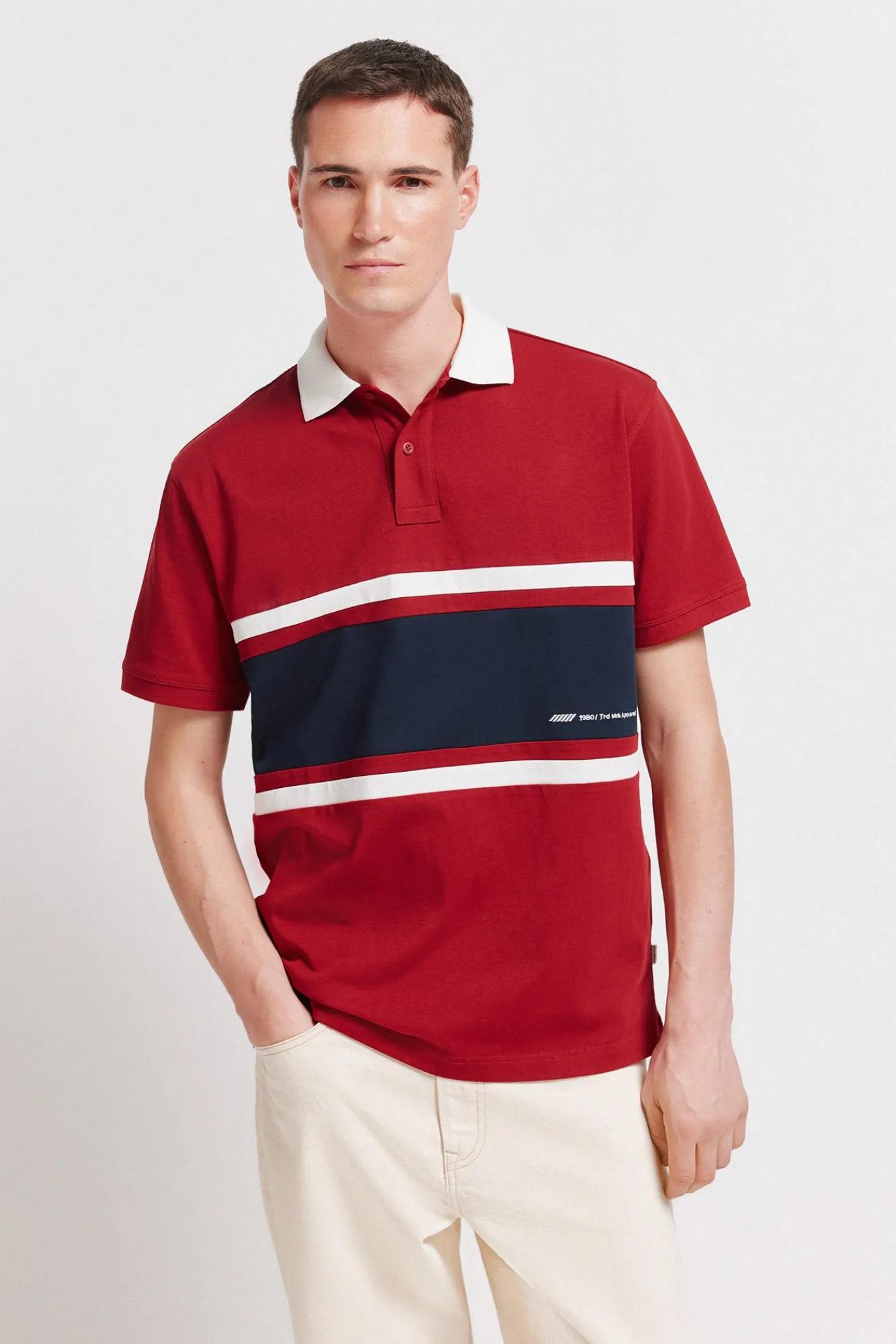 Outlet Springfield Polo sport en piqué coupe positionnelle regular fit rouge