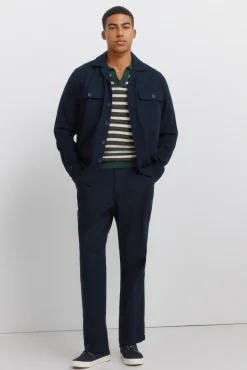 Discount Springfield Polo structuré à rayures bleu