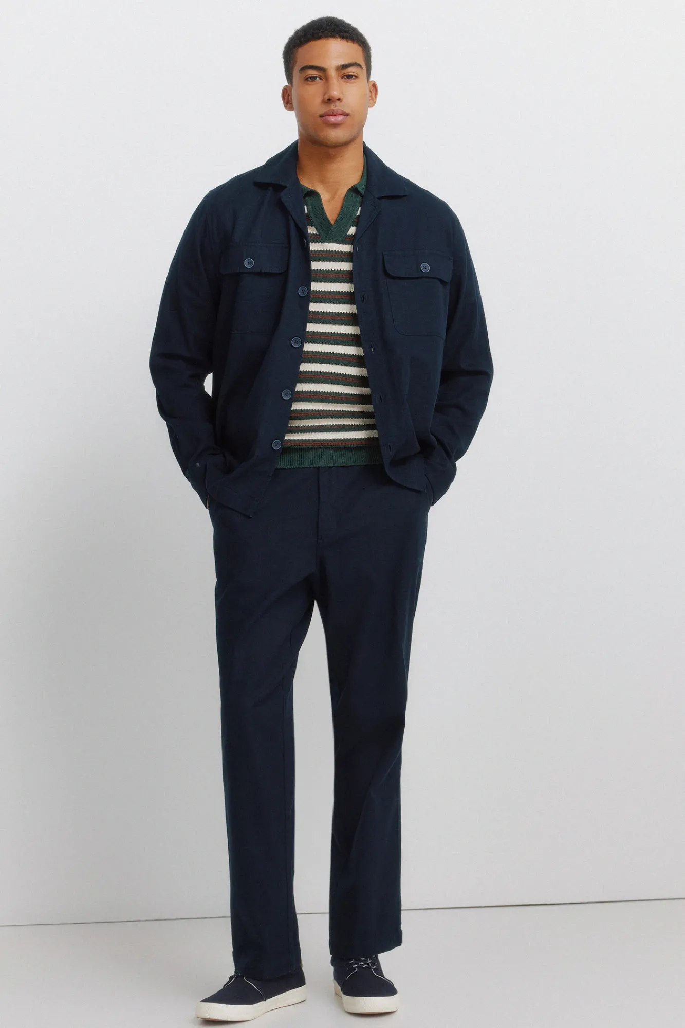 Discount Springfield Polo structuré à rayures bleu