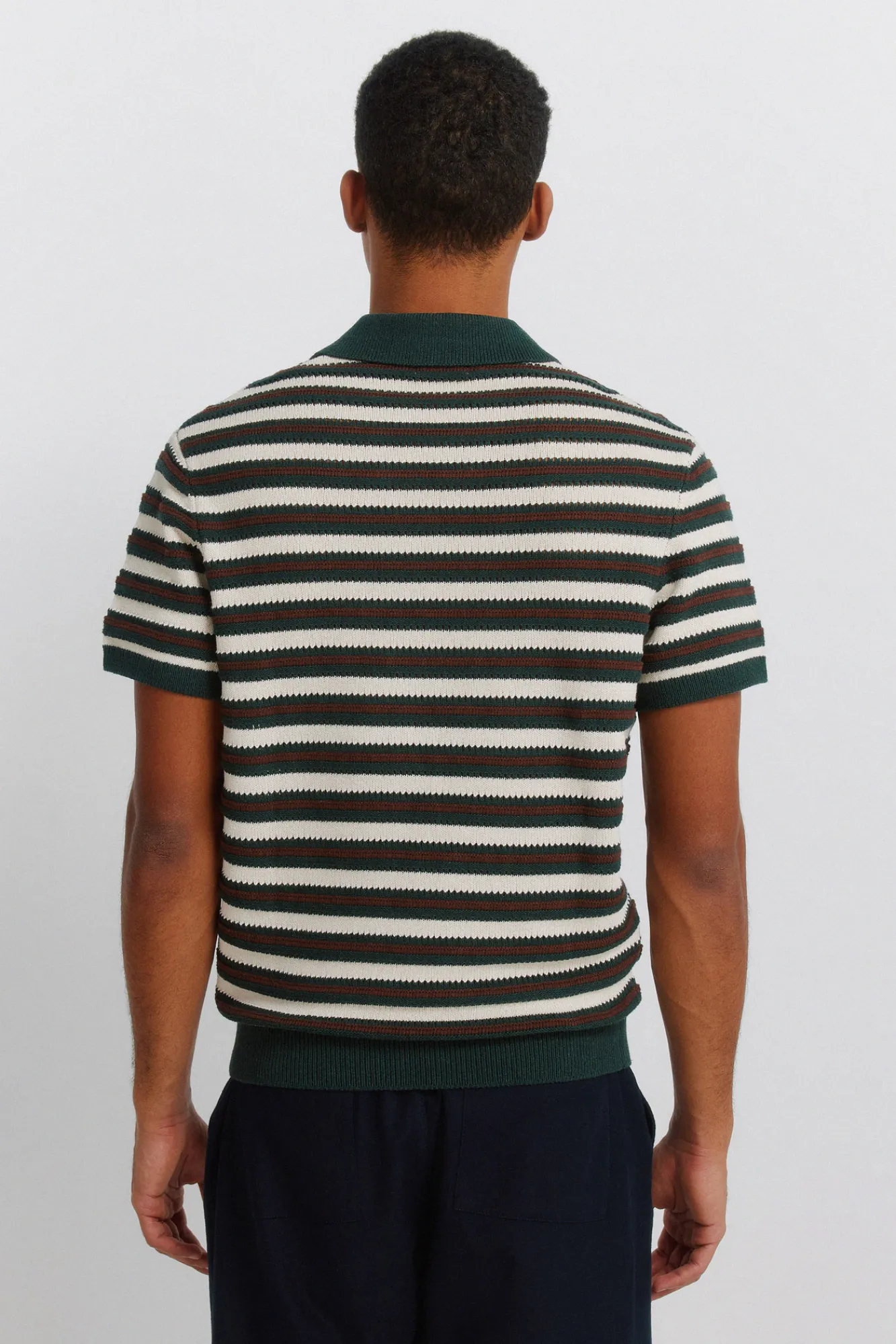 Discount Springfield Polo structuré à rayures bleu