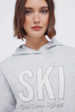 Hot Springfield Pull &agrave; capuche &laquo; Ski &raquo; gris