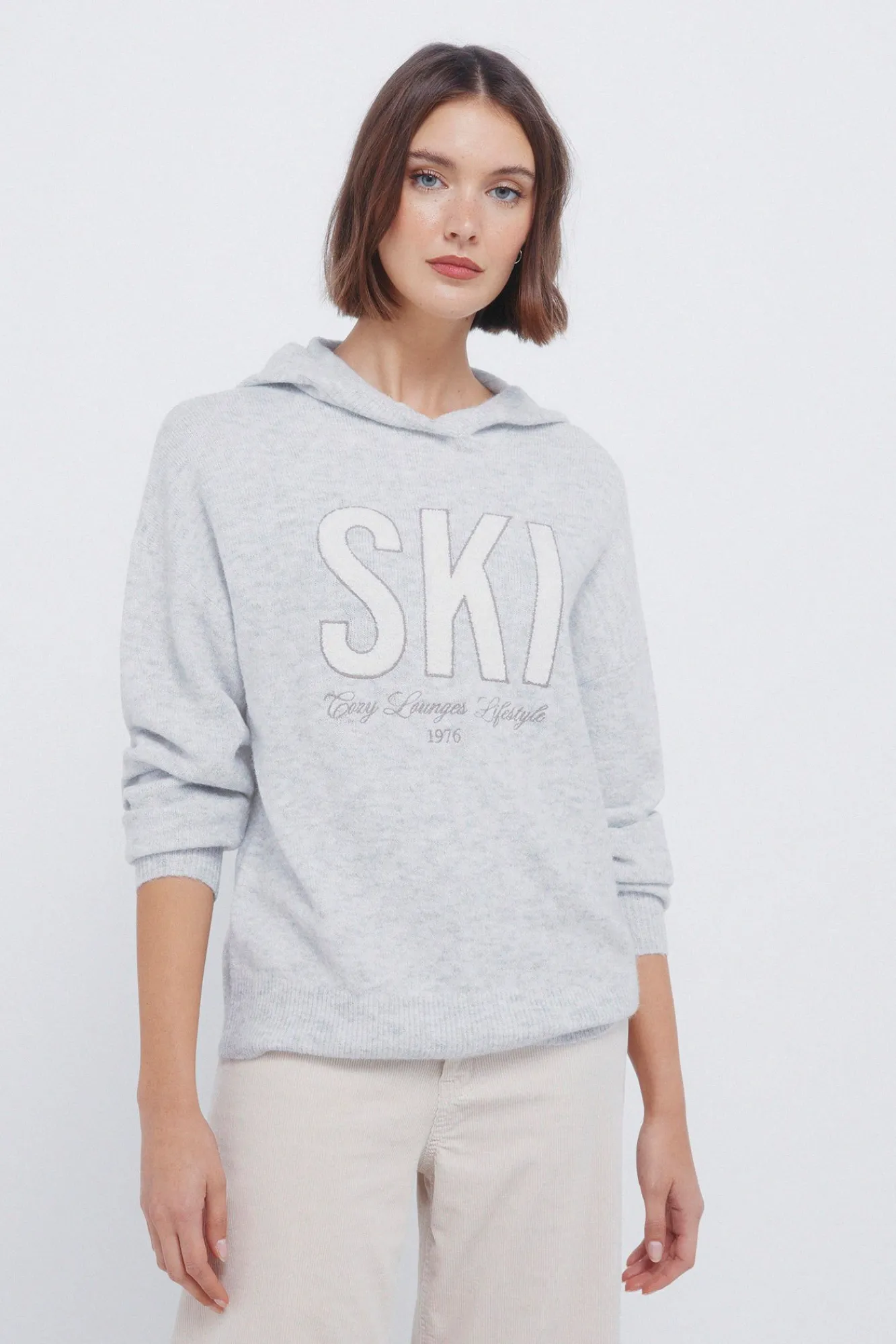 Hot Springfield Pull à capuche « Ski » gris