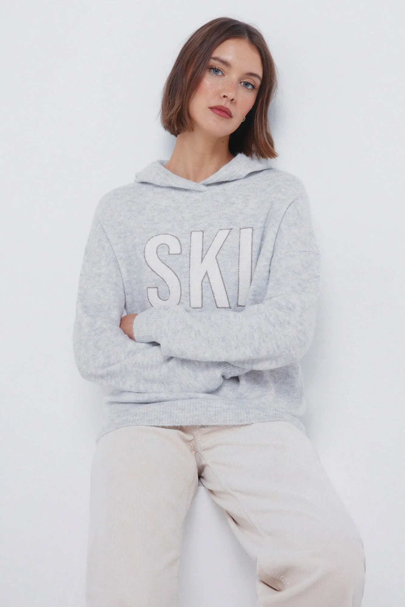 Hot Springfield Pull à capuche « Ski » gris