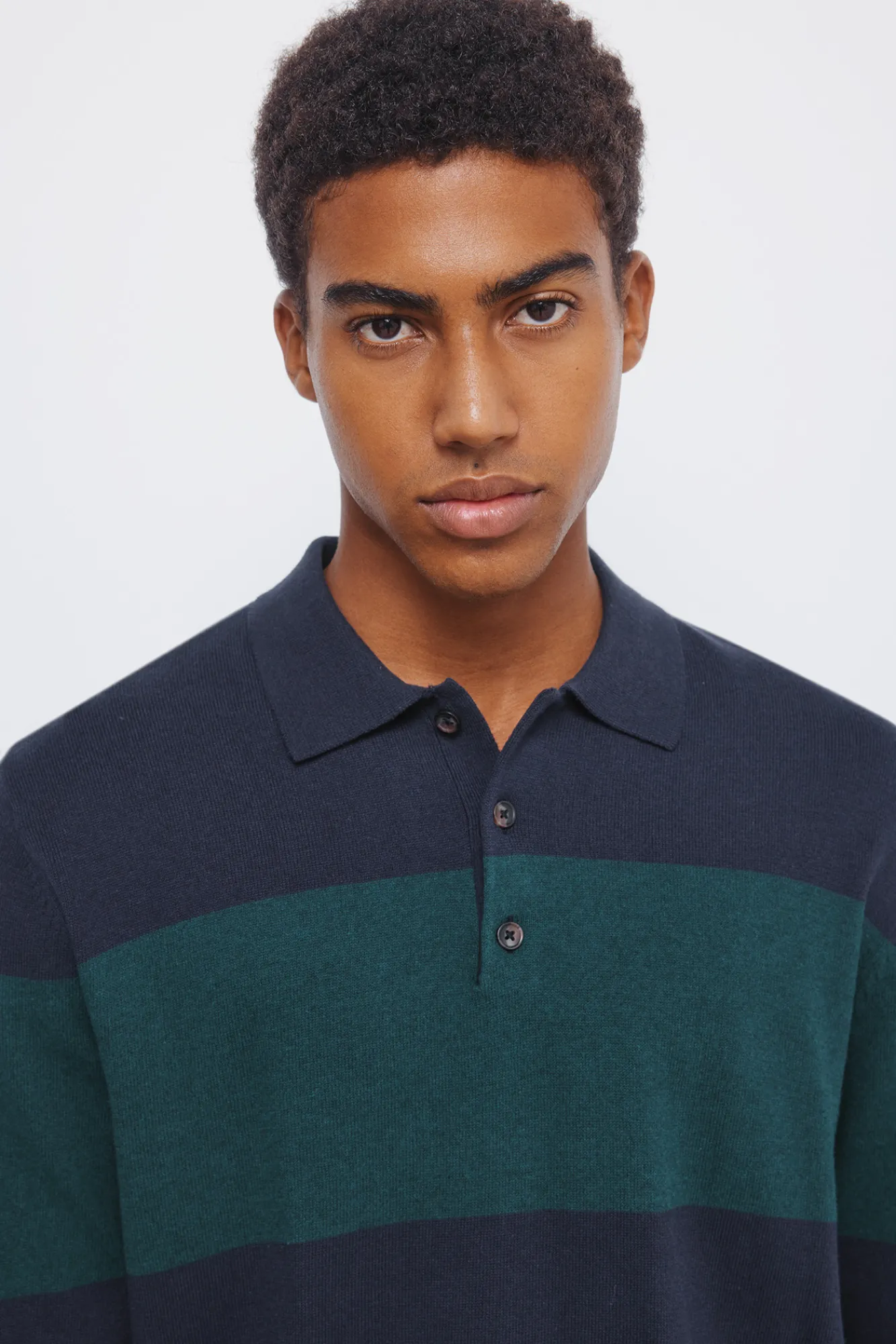 New Springfield Pull à col polo pull bleu