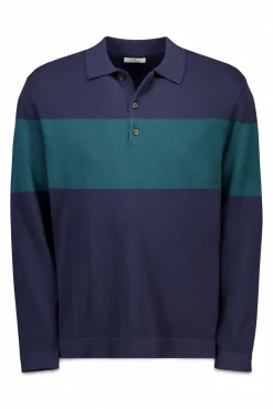 New Springfield Pull à col polo pull bleu