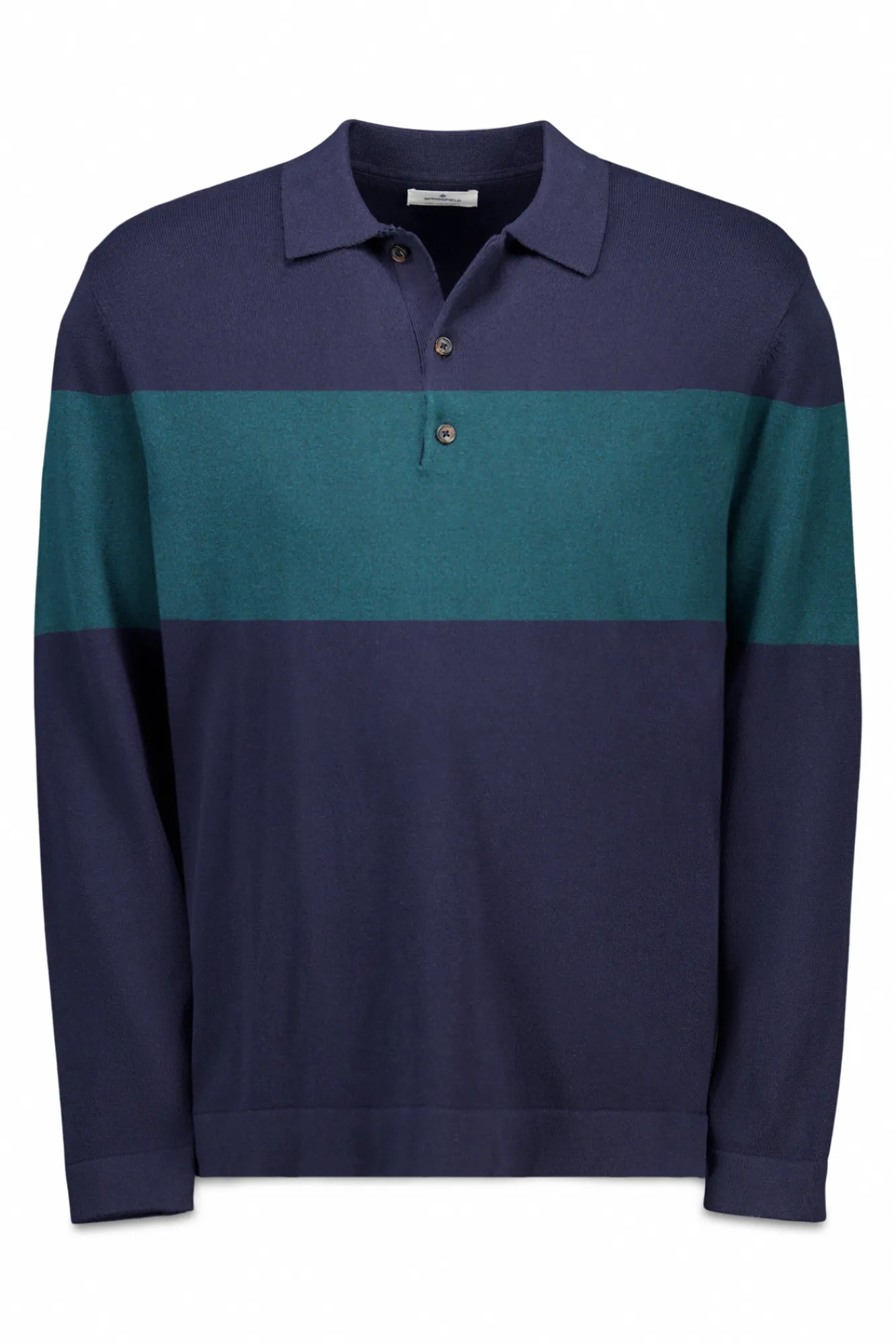 New Springfield Pull à col polo pull bleu
