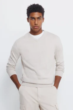 Springfield Pull basique à col en V nude