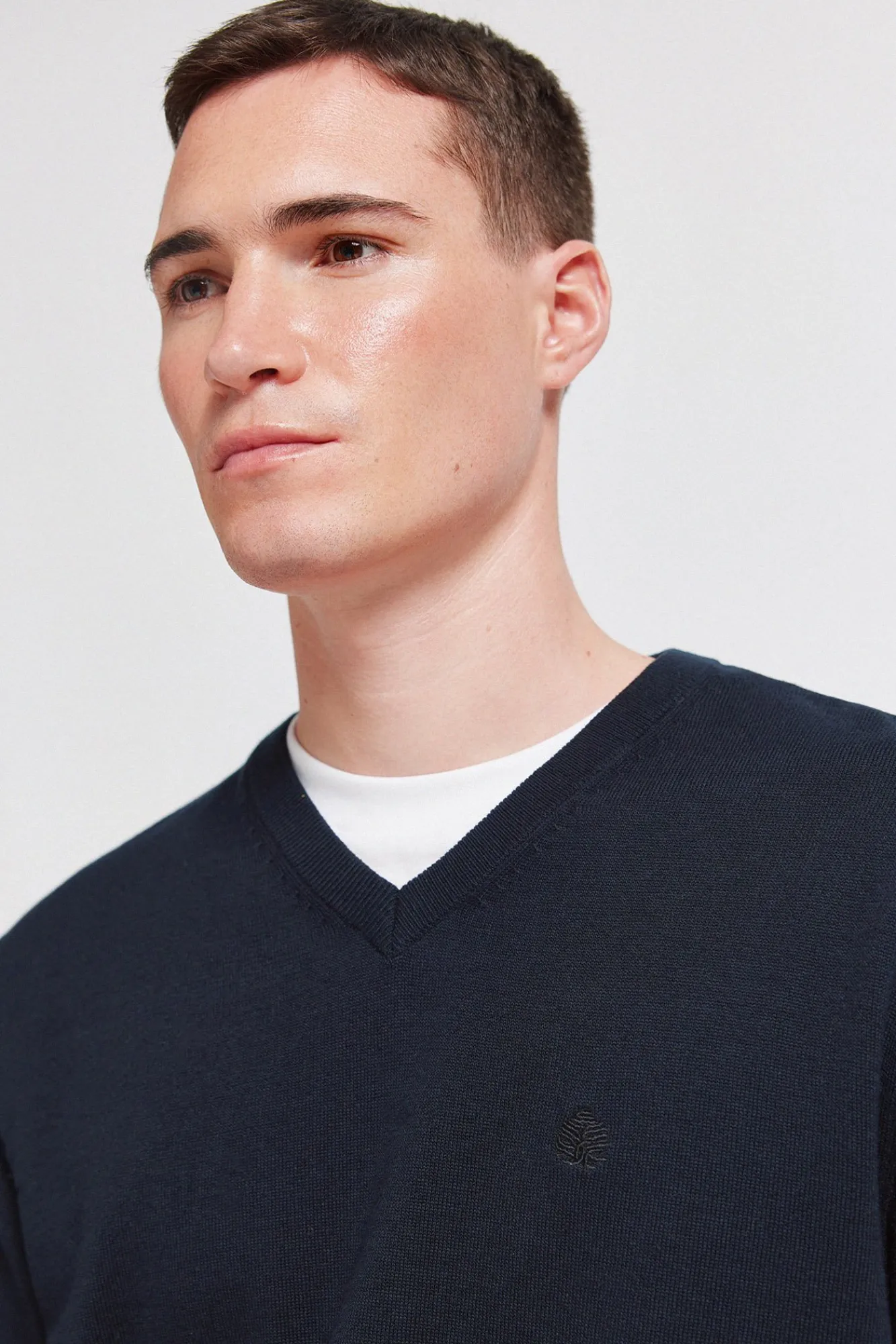Sale Springfield Pull basique col en V logo bleu