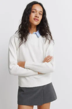 Springfield Pull col en maille marron
