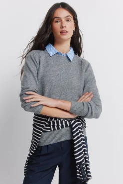 Best Springfield Pull col en maille gris