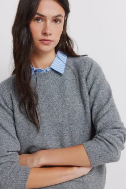 Best Springfield Pull col en maille gris
