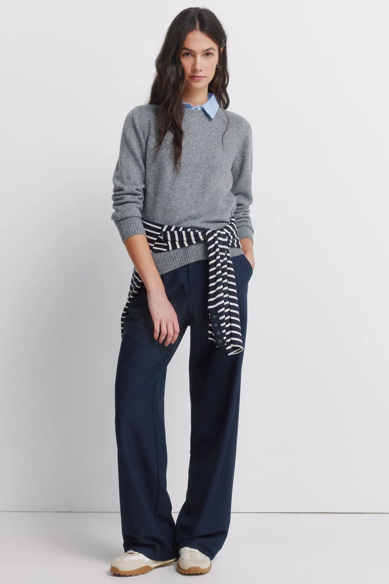 Best Springfield Pull col en maille gris