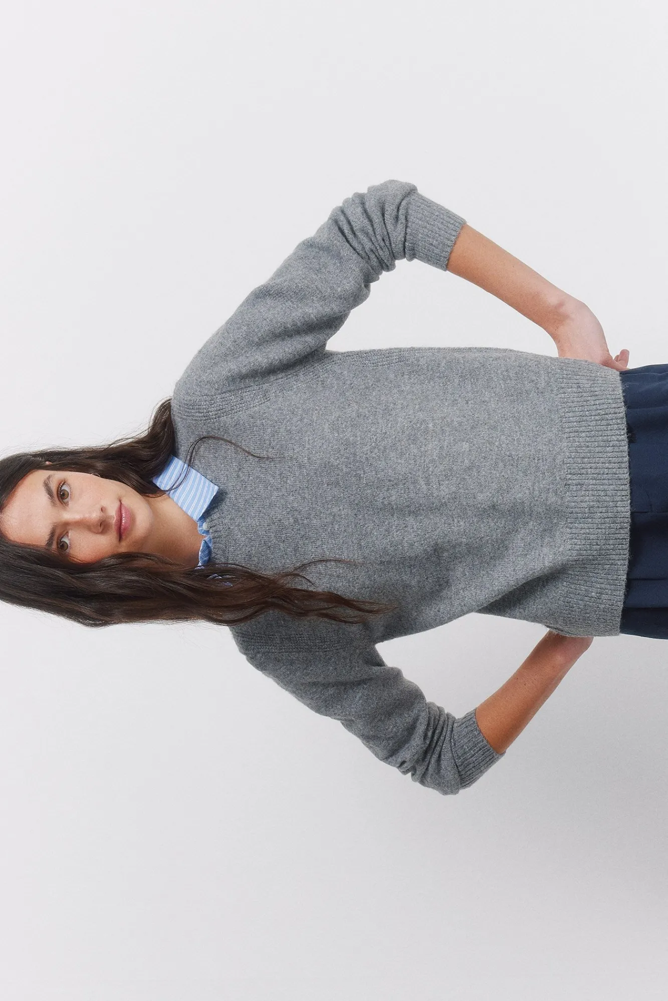 Best Springfield Pull col en maille gris