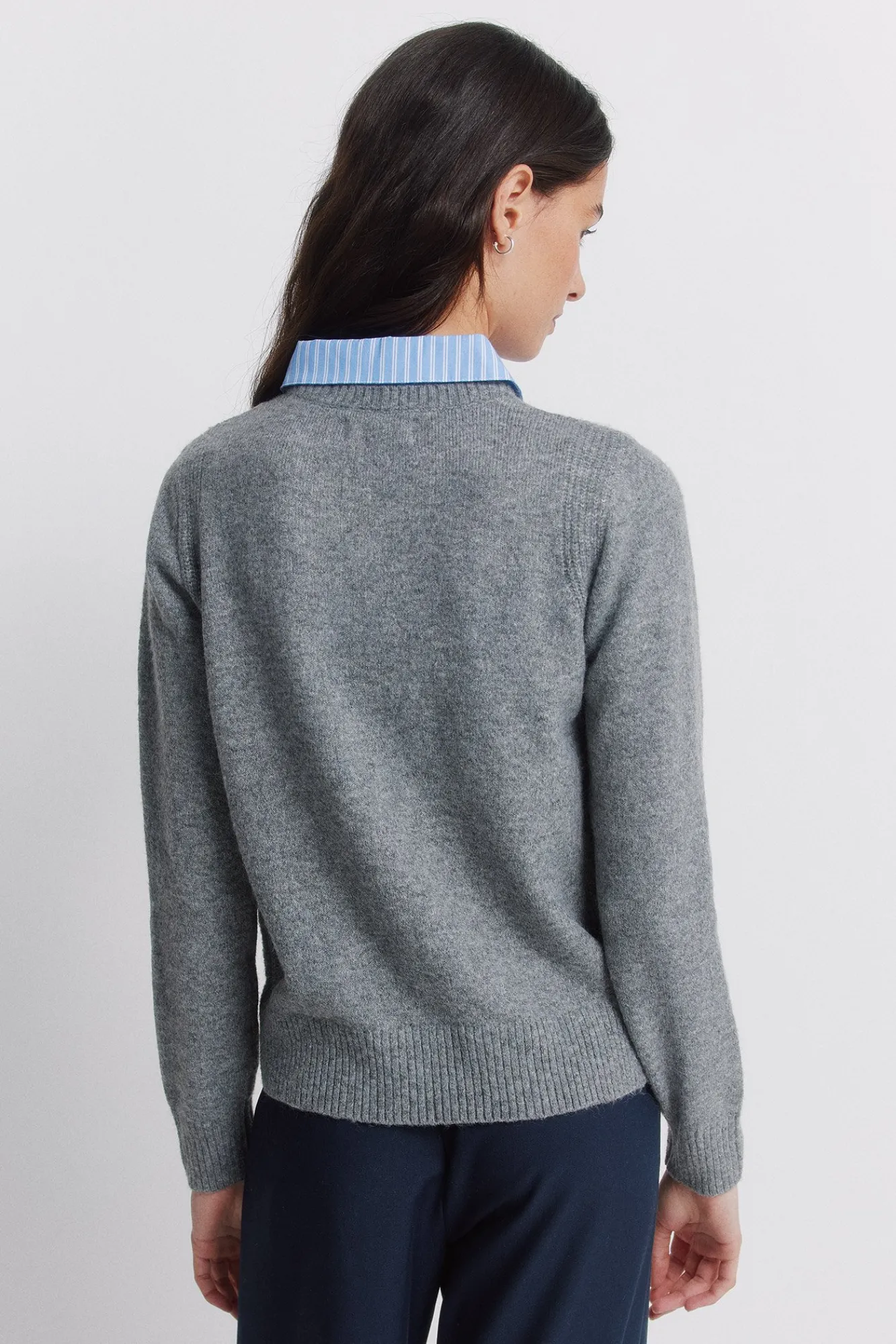 Best Springfield Pull col en maille gris