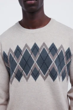 Springfield Pull de Noël en jacquard marron