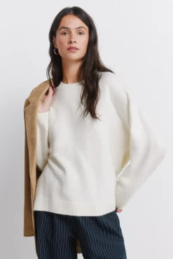 Hot Springfield Pull épaules tombantes marron