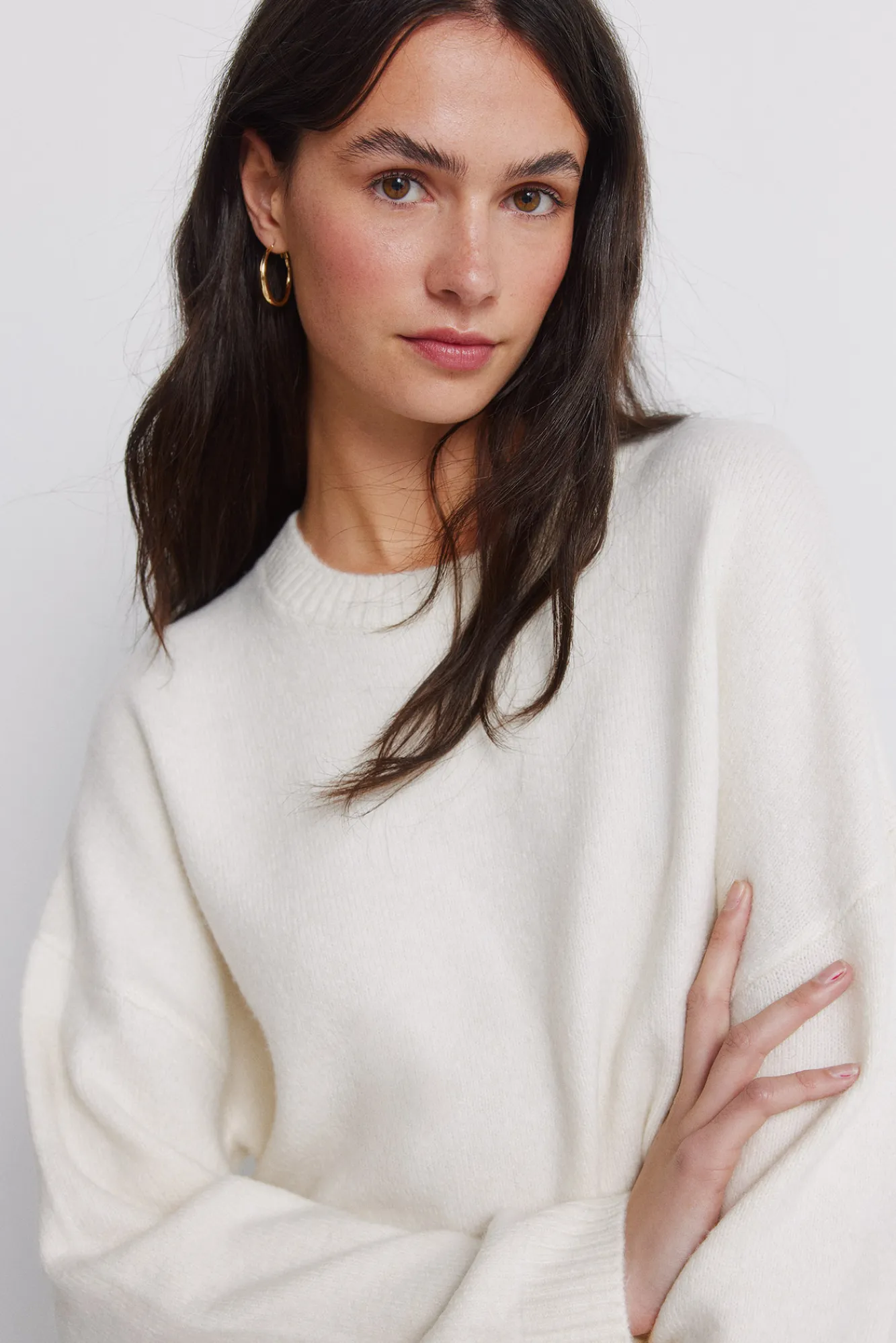 Hot Springfield Pull épaules tombantes marron