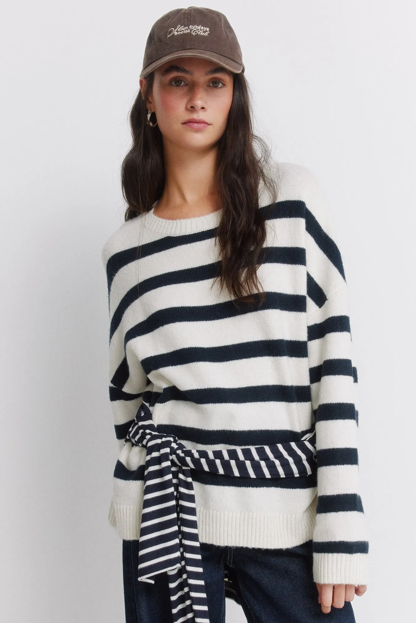 Clearance Springfield Pull épaules tombantes marron