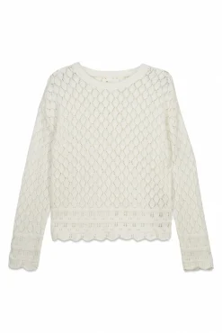 Clearance Springfield Pull en maille pointelle marron