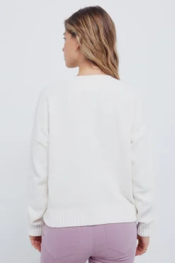 Online Springfield Pull en maille torsad&eacute;e pull blanc