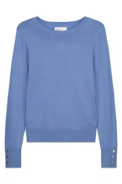 Hot Springfield Pull fin boutons poignets bleu