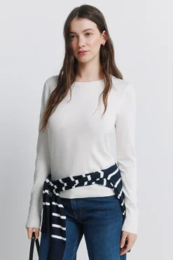 Hot Springfield Pull fin boutons poignets marron
