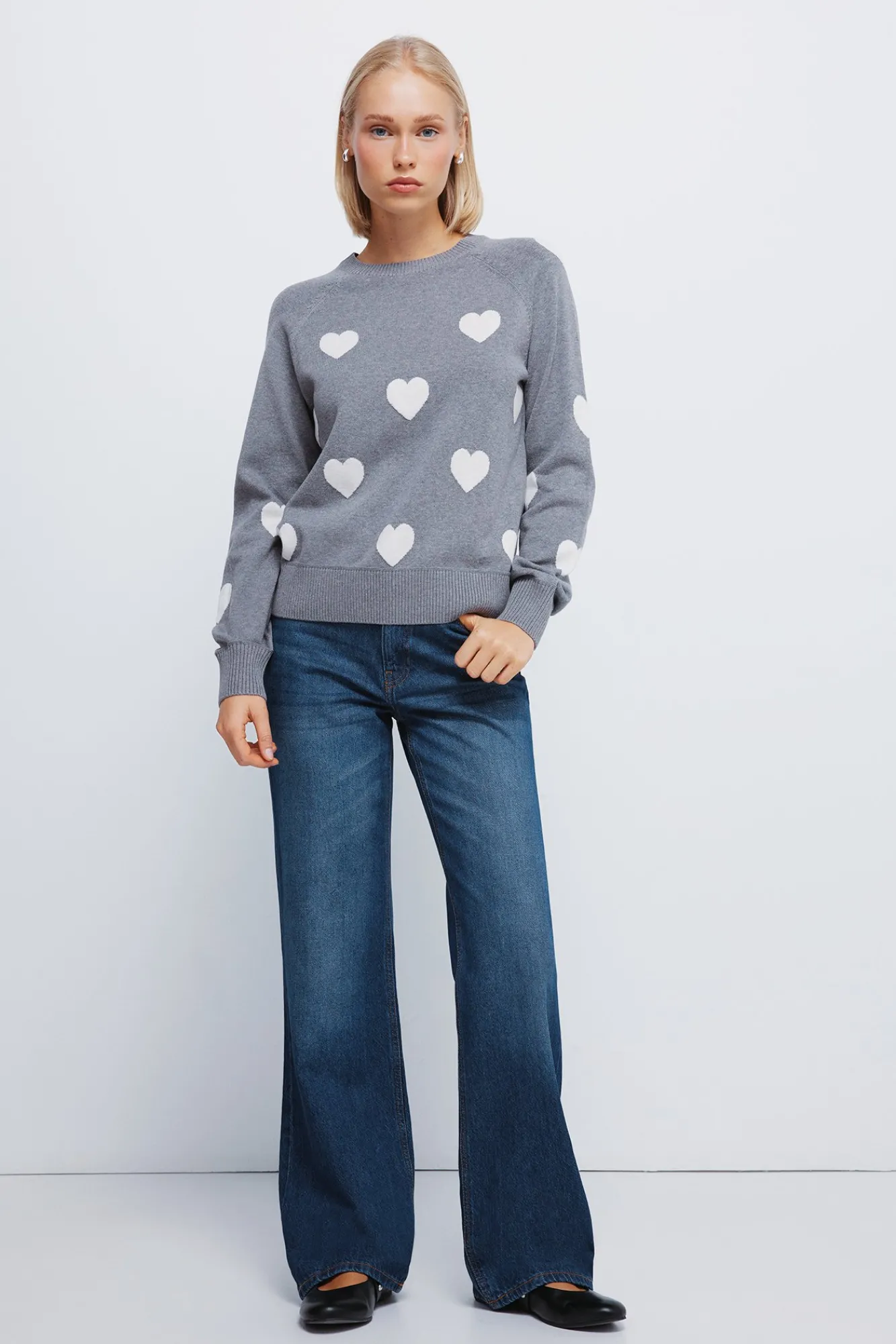 Hot Springfield Pull intarsia gris