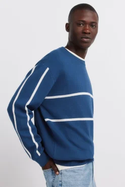 Hot Springfield Pull jacquard à texte bleu