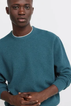 Clearance Springfield Pull maille double bleu