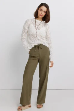 Springfield Pull pointelle marron