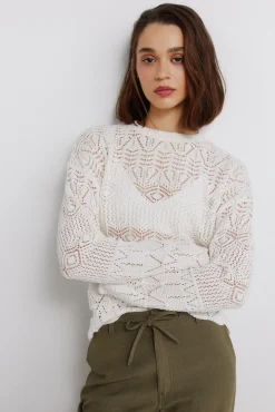 Springfield Pull pointelle marron
