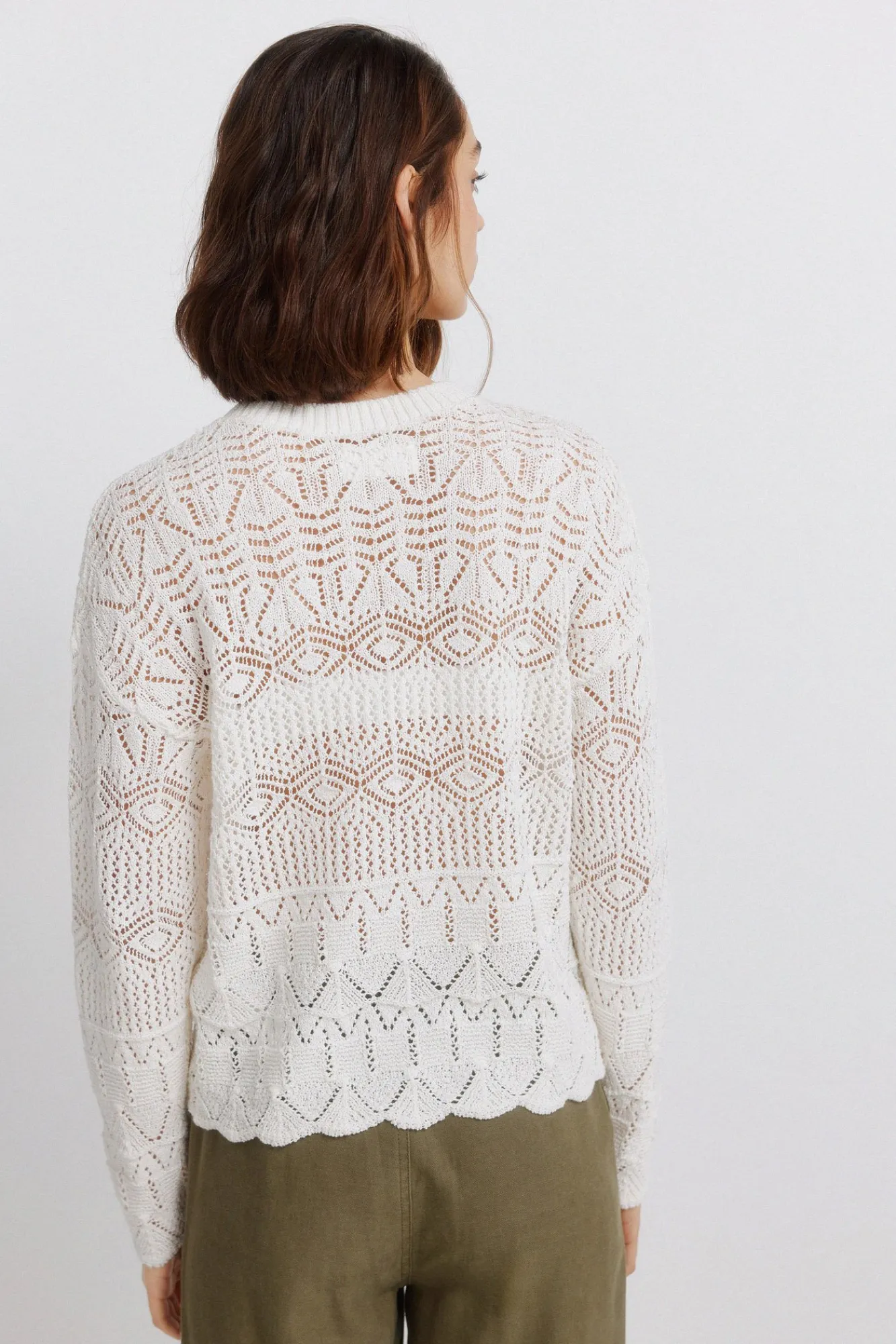 Springfield Pull pointelle marron