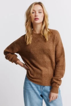 Hot Springfield Pull pointelle rayures lurex vison