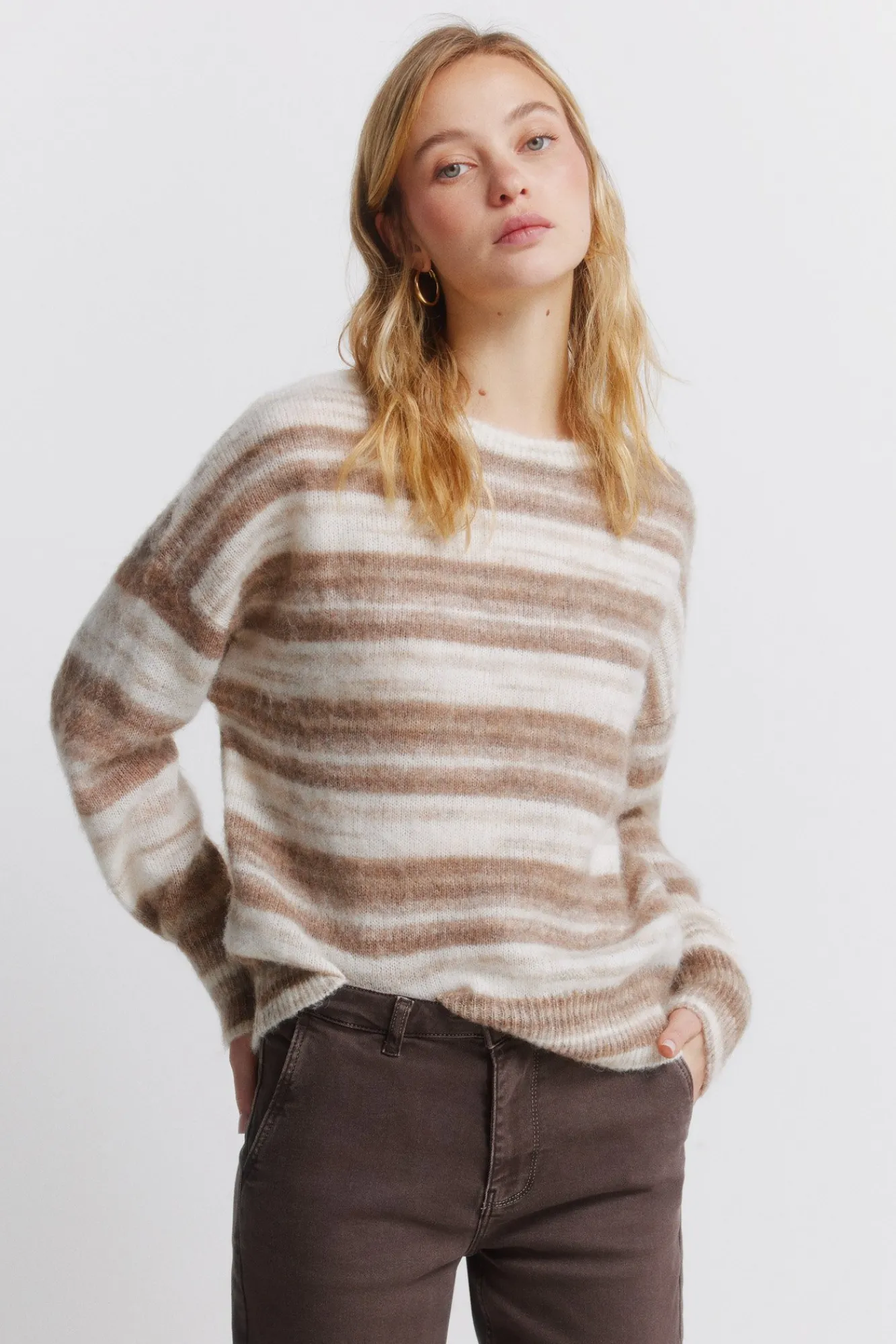 New Springfield Pull rayures dégradées nude