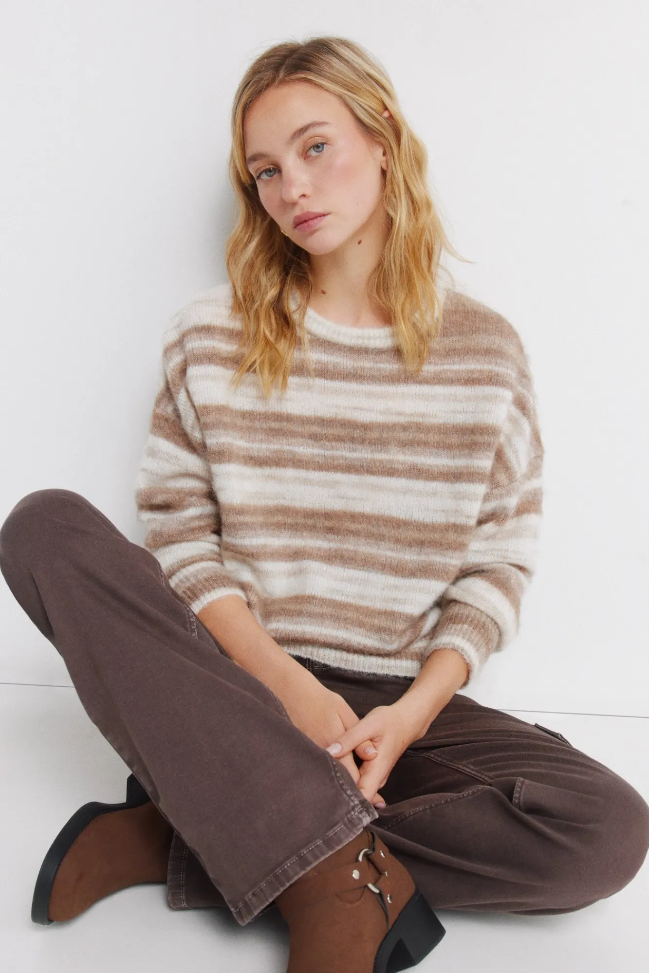 New Springfield Pull rayures dégradées nude