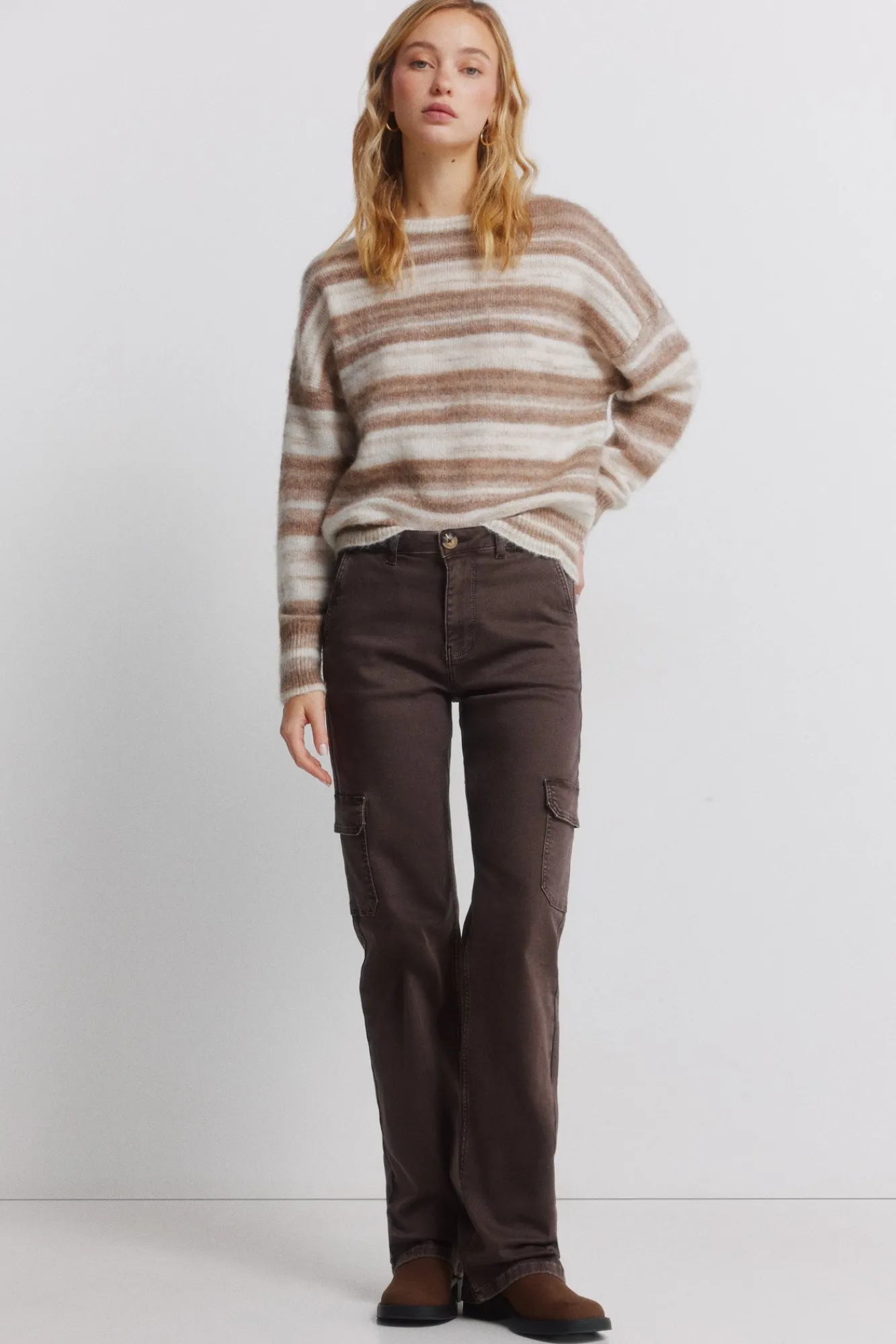 New Springfield Pull rayures dégradées nude