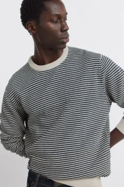 New Springfield Pull structuré bicolore bleu