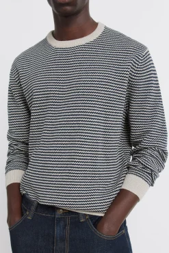 New Springfield Pull structuré bicolore bleu