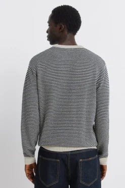 New Springfield Pull structuré bicolore bleu