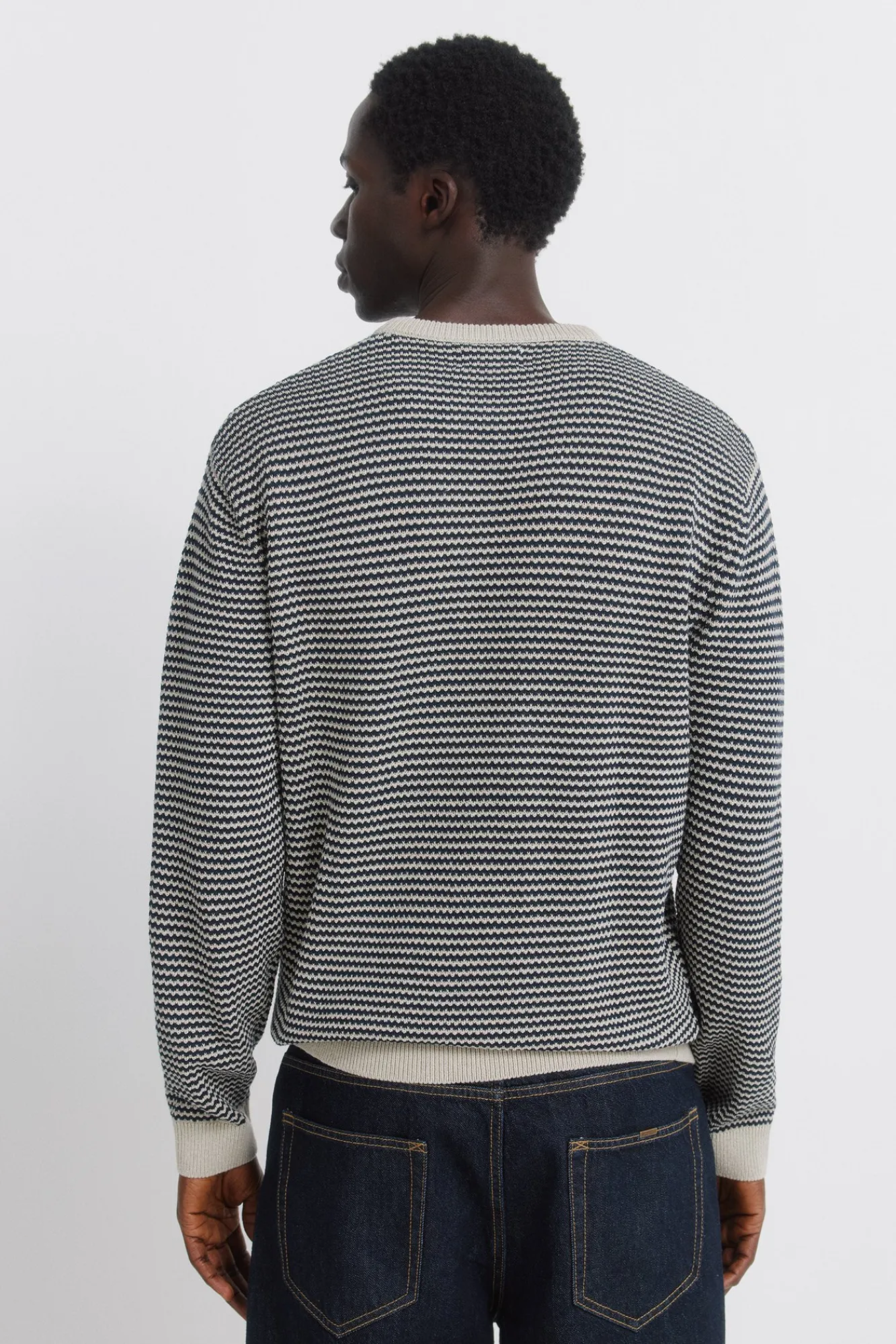 New Springfield Pull structuré bicolore bleu