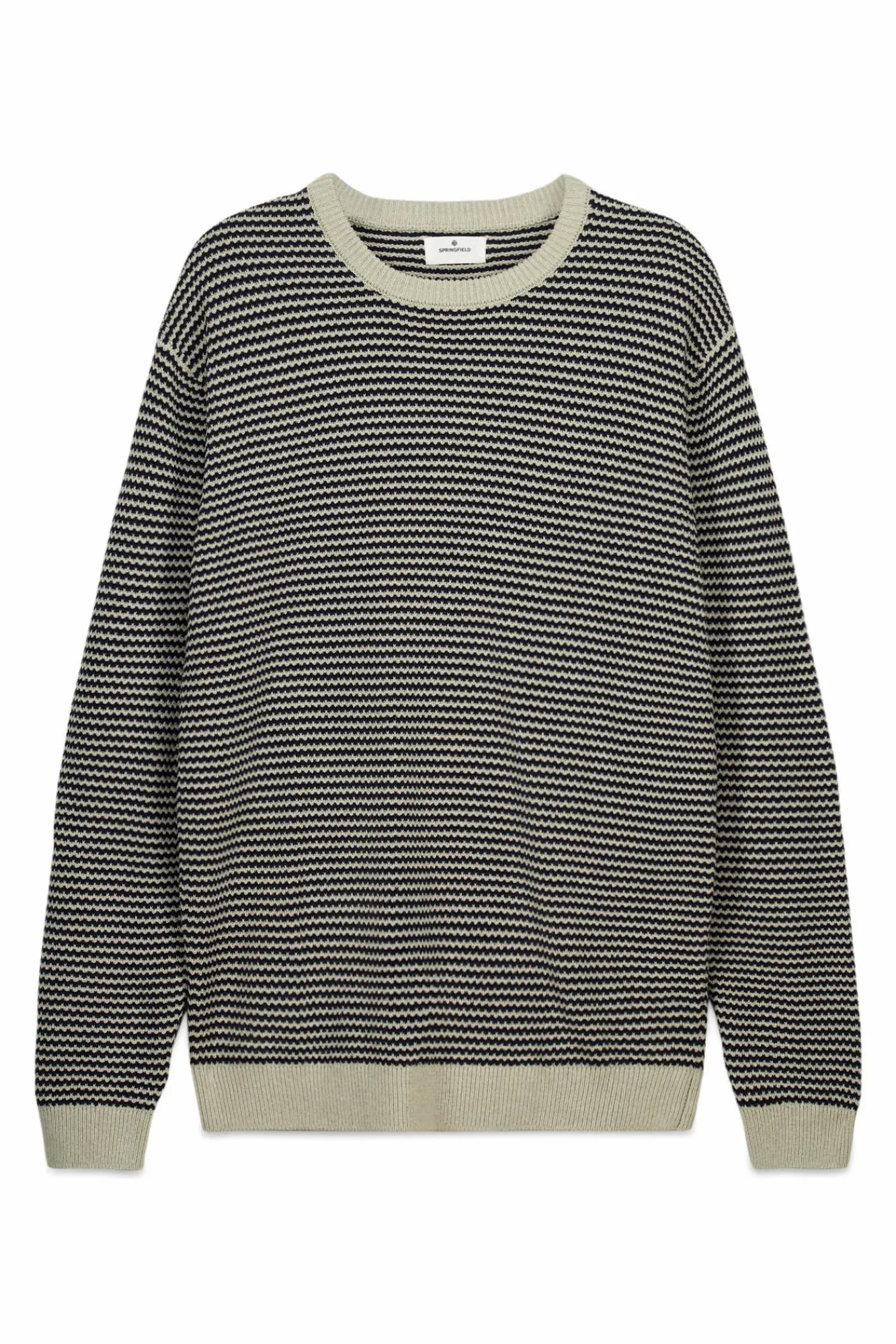 New Springfield Pull structuré bicolore bleu