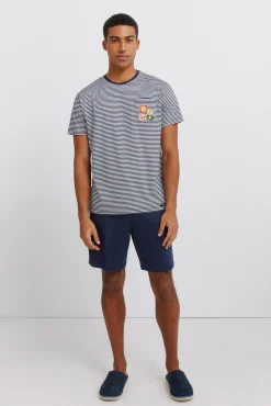 Sale Springfield Pyjama court Garfield bleu