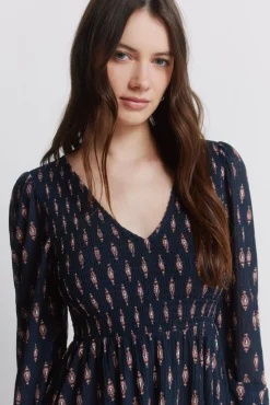 Clearance Springfield Robe &agrave; d&eacute;collet&eacute; volant&eacute; bleu