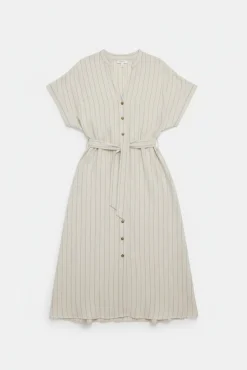 Springfield Robe chemise à rayures nude