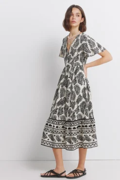 Hot Springfield Robe chemise midi imprim&eacute;e nude