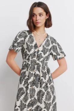 Hot Springfield Robe chemise midi imprim&eacute;e nude