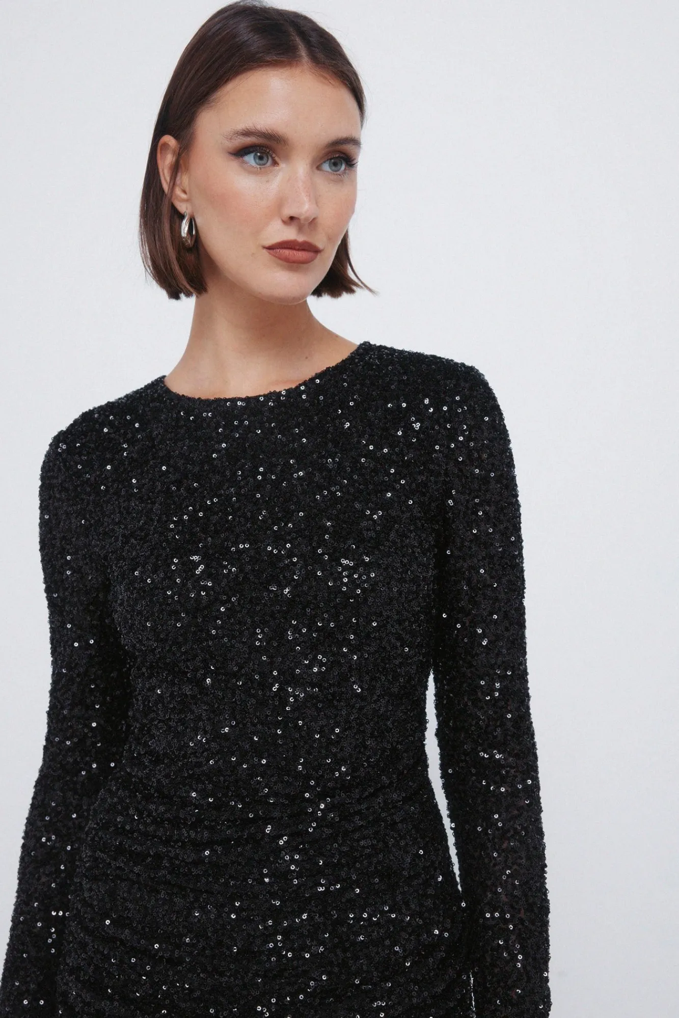 Outlet Springfield Robe courte drapée à paillettes noir