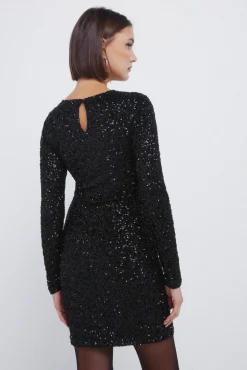 Outlet Springfield Robe courte drapée à paillettes noir